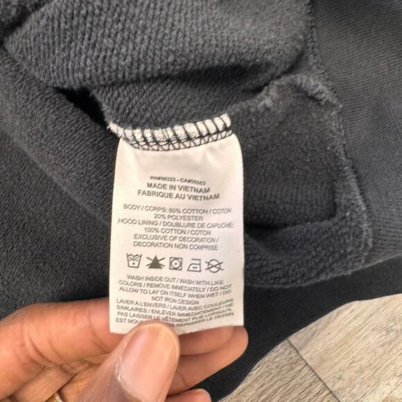 Nike Sportswear Essential Black White Womens L Spell Out Swoosh‎ Pullover Hoodie - Picture 4 of 8